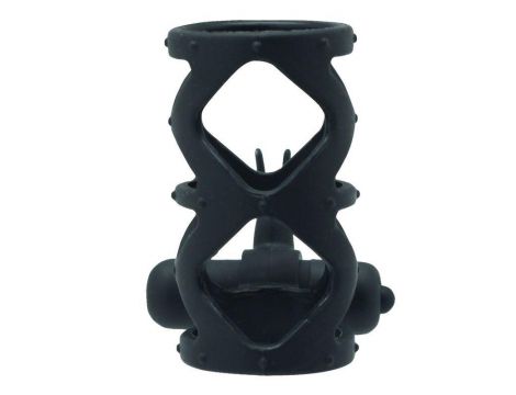 Silikonowy pierścień wibrujący z króliczkiem Toyz4lovers czarny 7,5 cm - 3