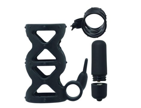 Silikonowy pierścień wibrujący z króliczkiem Toyz4lovers czarny 7,5 cm - 4
