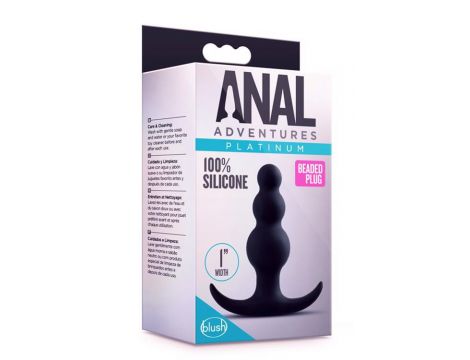 Korek analny koralikowy Blush silikonowy 7,6 cm - 2