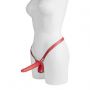 Podwójny strap on Real Safe czerwony 14 5 cm - 3