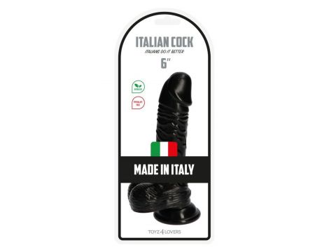 Realistyczne dildo Italian Cock Toyz4lovers czarny 16 cm z przyssawką - 6