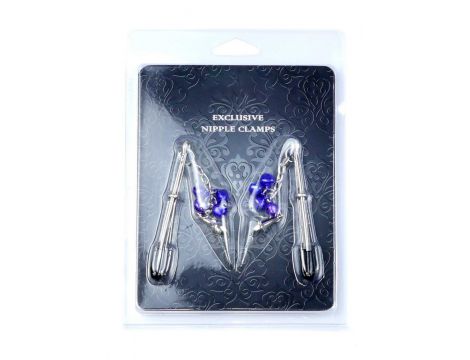 Regulowane klipsy na sutki z dzwoneczkami Fetish B Series 14 cm - 2