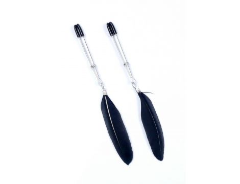 Klipsy na sutki regulowane z piórkami Fetish B Series Exclusive 15 cm - 2
