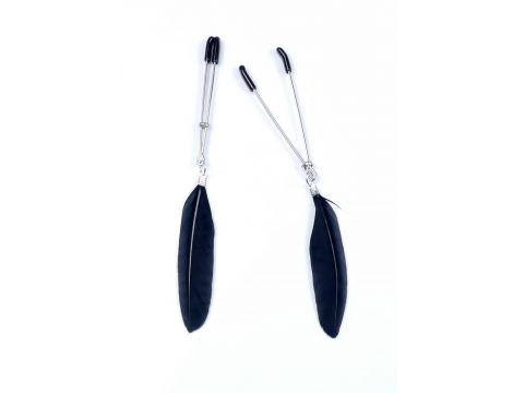Klipsy na sutki regulowane z piórkami Fetish B Series Exclusive 15 cm