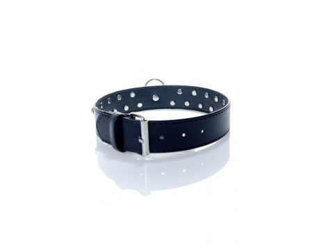 Obroża z czerwonymi kryształkami Fetish B Series 3 cm regulowana - 2