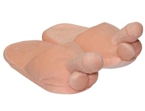 Pantofle damskie pluszowe z penisem kolor skóry rozmiar 40 - 3