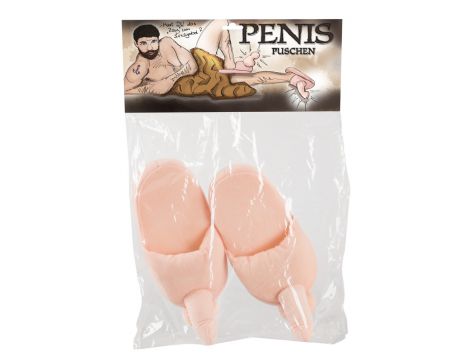 Pantofle damskie pluszowe z penisem kolor skóry rozmiar 40 - 2