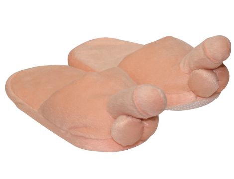 Pantofle damskie pluszowe z penisem kolor skóry rozmiar 40 - 4