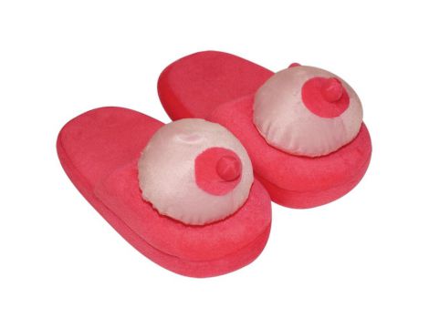 Pluszowe pantofelki z biustem różowe rozmiar 42 45 - 12