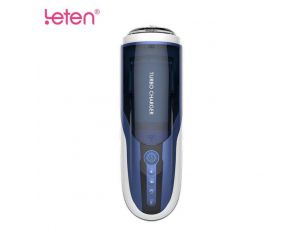 Masturbator Leten rotacyjny z wibracjami niebieski 32 cm