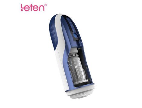 Masturbator Leten rotacyjny z wibracjami niebieski 32 cm - 4