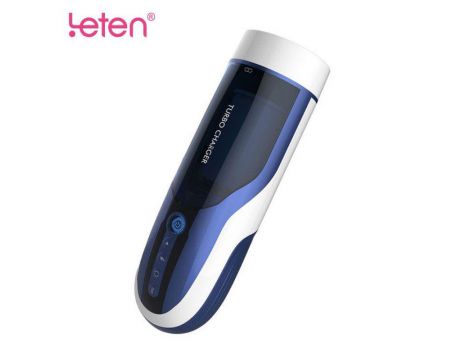 Masturbator Leten rotacyjny z wibracjami niebieski 32 cm - 5