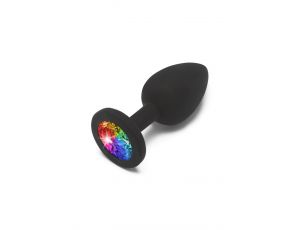 Korek analny z kamieniem ToyJoy czarny 7 cm