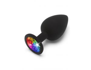 Korek analny Rainbow Booty Jewel Large ToyJoy czarny 9 cm