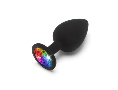 Korek analny Rainbow Booty Jewel Large ToyJoy czarny 9 cm