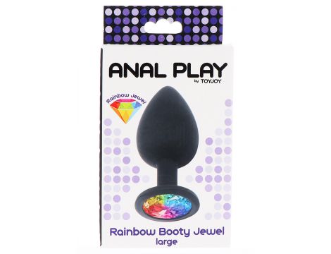 Korek analny Rainbow Booty Jewel Large ToyJoy czarny 9 cm - 2