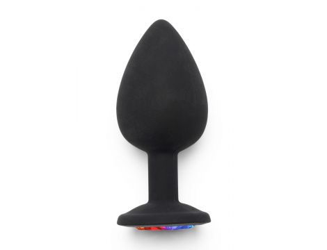 Korek analny Rainbow Booty Jewel Large ToyJoy czarny 9 cm - 3