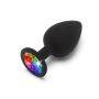 Korek analny Rainbow Booty Jewel Large ToyJoy czarny 9 cm - 2