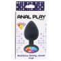 Korek analny Rainbow Booty Jewel Large ToyJoy czarny 9 cm - 3