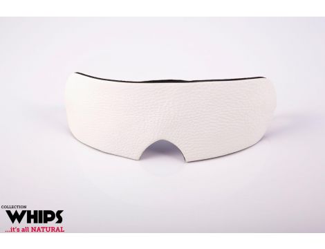 Opaska na oczy skórzana biało czarna Whips Collection