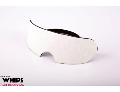 Opaska na oczy skórzana biało czarna Whips Collection - 2
