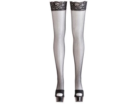 Pończochy siatkowe Cottelli LEGWEAR czarne M - 7