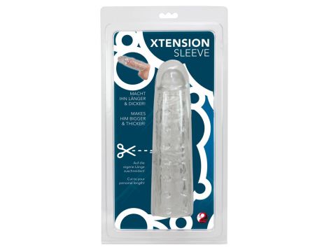 Przedłużka na penisa XTension Sleeve przezroczysta TPE 22 cm - 2