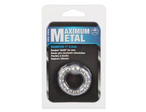 Pierścień erekcyjny silikonowy NMC Maximum Metal Ring z kulkami 2 5 cm