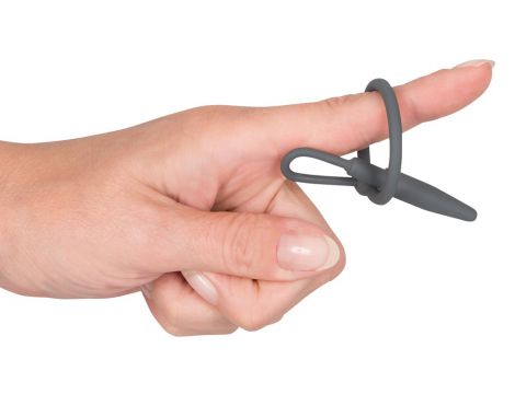 Silikonowy penis plug z pierścieniem na żołądź Penisplug 6,3 cm - 9