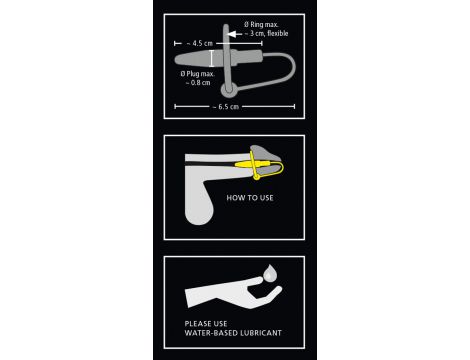 Silikonowy penis plug z pierścieniem na żołądź Penisplug 6,3 cm - 11