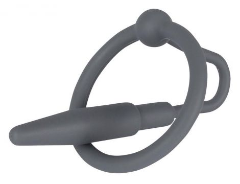 Silikonowy penis plug z pierścieniem na żołądź Penisplug 6,3 cm - 6