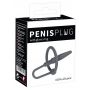 Silikonowy penis plug z pierścieniem na żołądź Penisplug 6,3 cm - 2