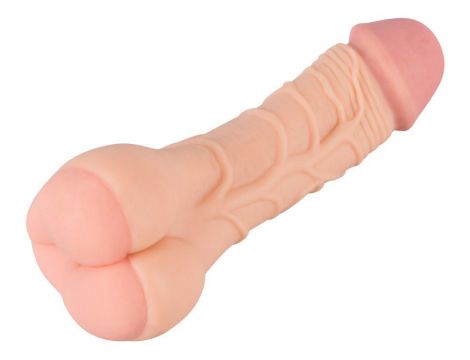 Masturbator Nature Skin 2w1 przedłużka penisa TPE 21 cm - 6