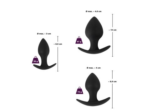 Zestaw korków analnych Black Velvets silikon 3 sztuki - 13