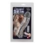 Przezroczysta przedłużka na penisa Crystal z wibracją 23 cm - 3