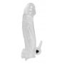Przezroczysta przedłużka na penisa Crystal z wibracją 23 cm - 7