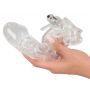 Przezroczysta przedłużka na penisa Crystal z wibracją 23 cm - 11