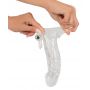 Przezroczysta przedłużka na penisa Crystal z wibracją 23 cm - 13