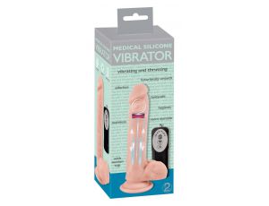 Wibrator realistyczny Medical Silicone z pchaniem 21 cm