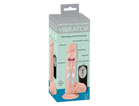 Wibrator realistyczny Medical Silicone z pchaniem 21 cm - 8