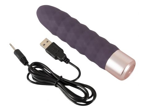 Wibrator Diamond Vibe z falami silikonowy USB 15 cm - 12