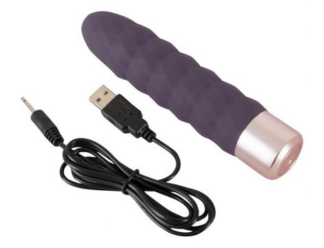 Wibrator Diamond Vibe z falami silikonowy USB 15 cm - 14