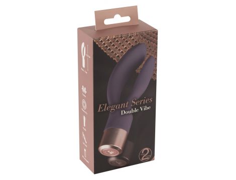 Wibrator króliczek Elegant Series podwójny silikonowy USB 15,2 cm