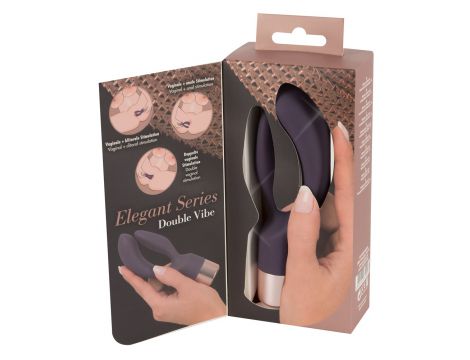 Wibrator króliczek Elegant Series podwójny silikonowy USB 15,2 cm - 17