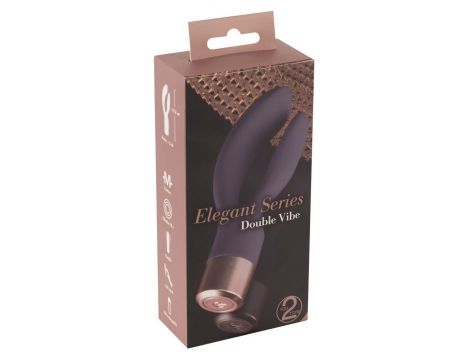 Wibrator króliczek Elegant Series podwójny silikonowy USB 15,2 cm - 2
