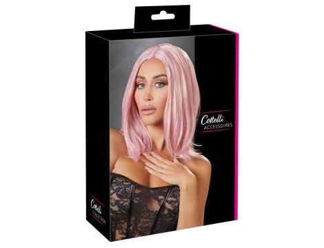 Peruka bobowa różowa Cottelli 30 cm regulowana