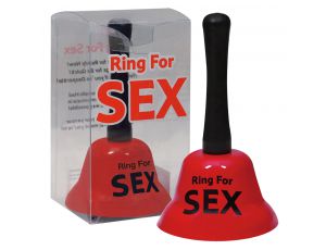 Czerwony metalowy dzwonek Ring for Sex 14 cm