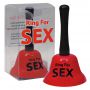 Czerwony metalowy dzwonek Ring for Sex 14 cm - 2