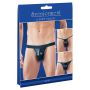 Zestaw 3 czarnych stringów męskich wetlook Svenjoyment SL - 3