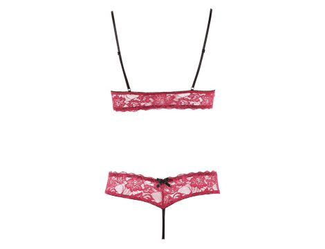 Komplet bielizny Cottelli LINGERIE koronka otwarty L - 14